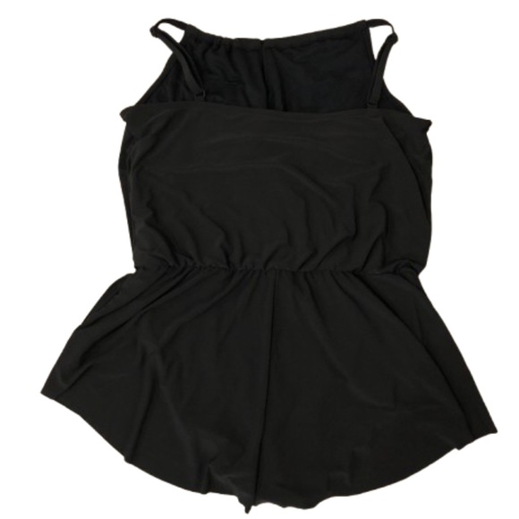 Aqua Green Swimsuit UPF 50 High Neck Swim Romper with Pockets One Piece Size XL - Picture 3 of 11